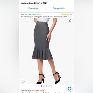 Woman’s grey skirt